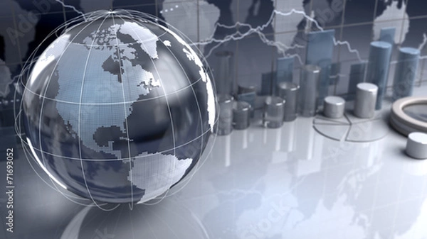 Fototapeta Earth and Chart