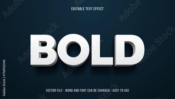 Obraz White and bold editable text effect vector template