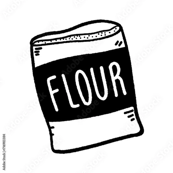 Obraz svg bakery ingredient doodle element set