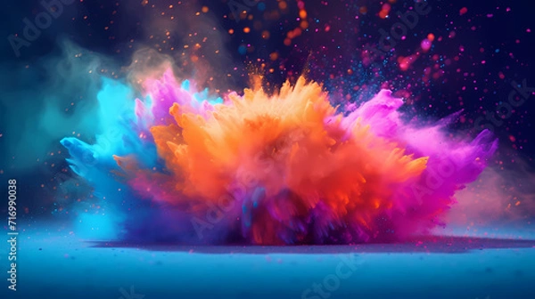 Fototapeta Dust explosion abstract background, Holi background