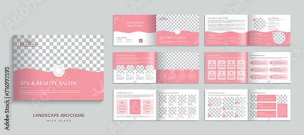 Obraz spa and beauty salon landscape brochure design template