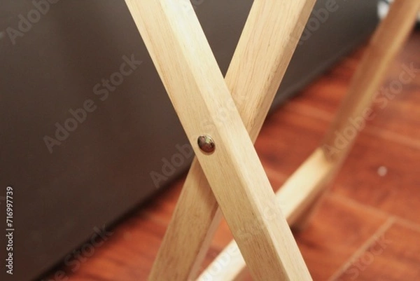 Obraz Close up of a wooden table legs