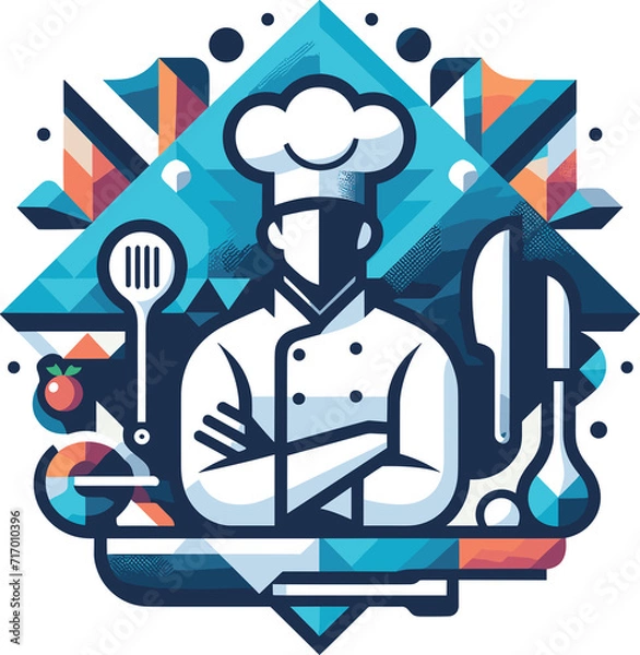 Fototapeta minimalistic geometric chef png with no background


