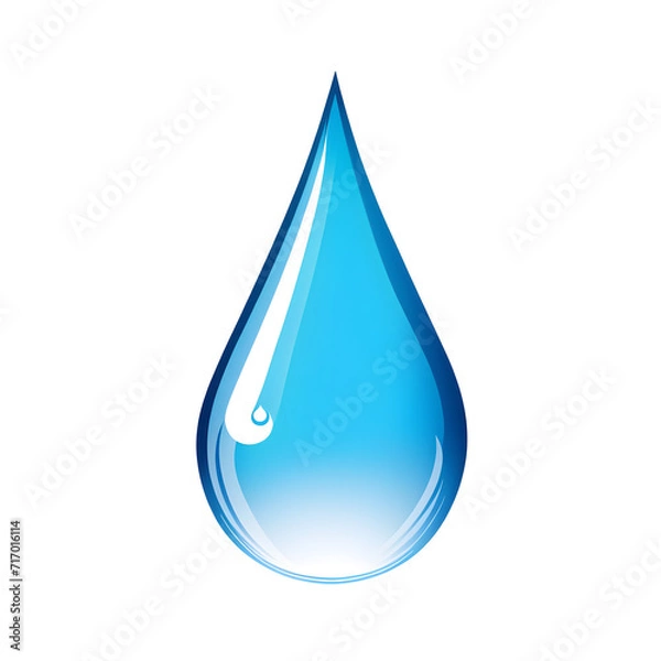 Obraz Blue Droplet Illustration with Transparent Background