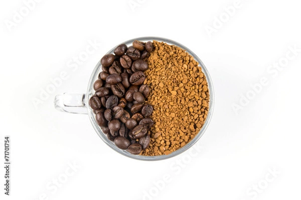 Fototapeta Ground coffee and beans