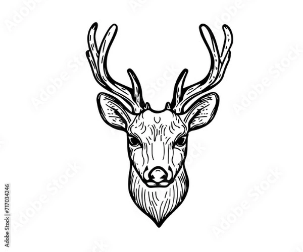 Fototapeta deer head silhouette | deer vector 