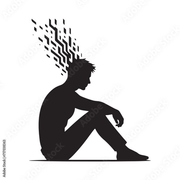 Fototapeta Moments of Zen: Sitting Person Silhouettes Invoking a Sense of Calm Amidst Life's Hustle - Sitting Illustration - Sitting Person Vector
