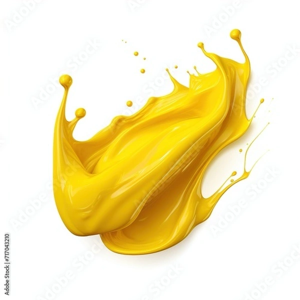 Fototapeta Yellow color plastic paint splash isolated on a white background