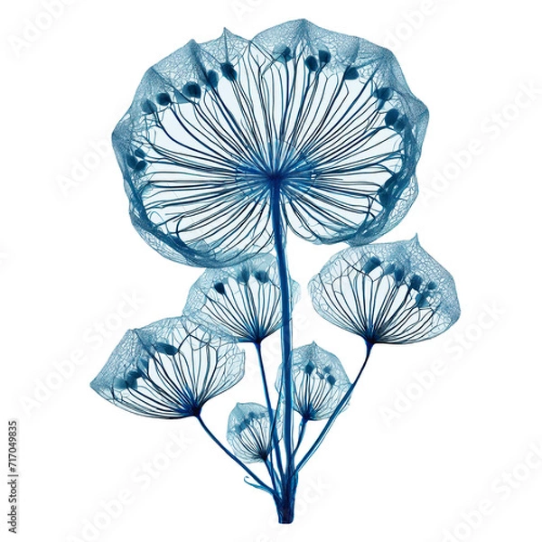 Obraz Flower Structure Skeletons with Veins, x-ray art, 