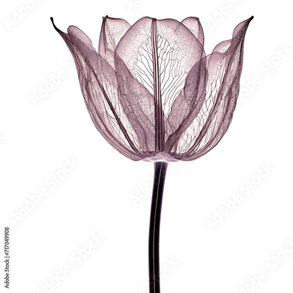 Obraz Flower Structure Skeletons with Veins, x-ray art, 