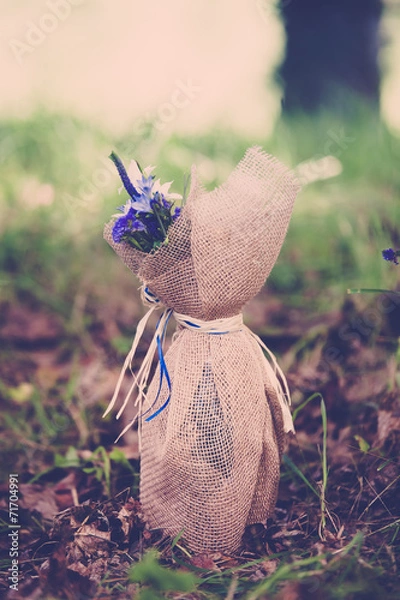 Obraz wine bottle on grass