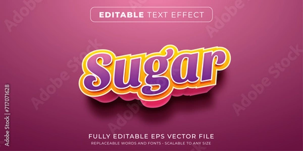 Obraz Editable text effect in sweet sugar style