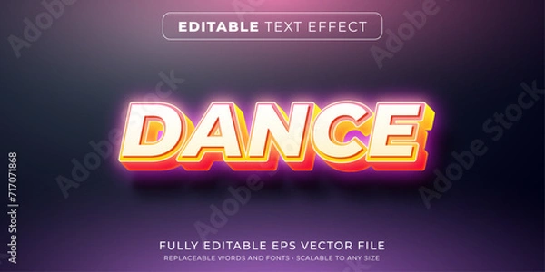 Obraz Editable text effect in neon dance glowing text style