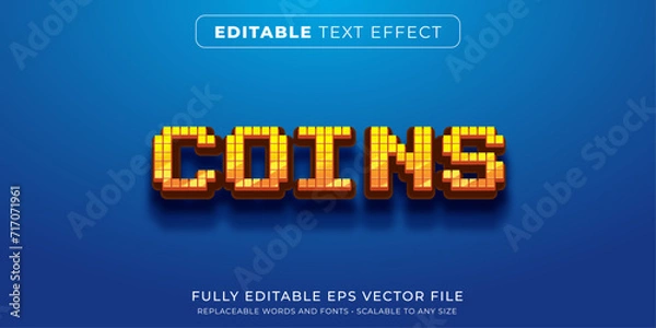 Fototapeta Editable text effect in arcade pixel style