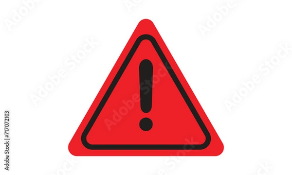 Fototapeta red warning sign with white background