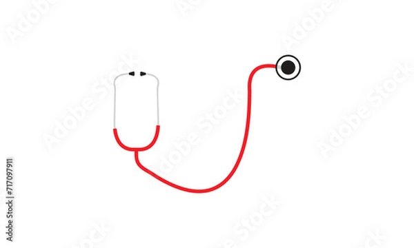 Fototapeta stethoscope isolated on white background