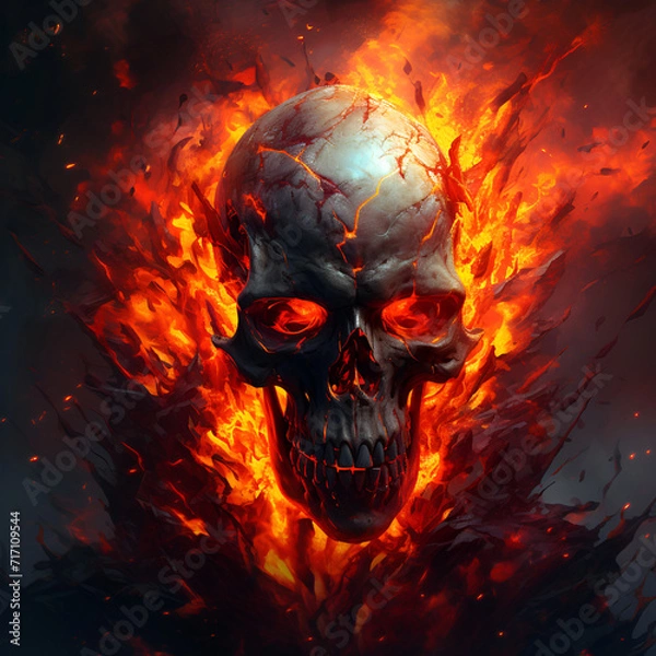 Obraz skull in fire