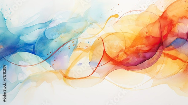 Fototapeta Abstract Modern Watercolor Connection Harmonic Flow Background Ai Generative

