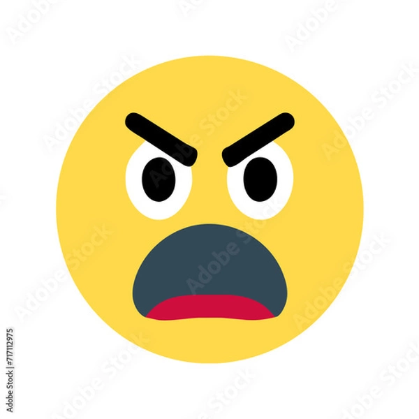 Fototapeta angry face icon