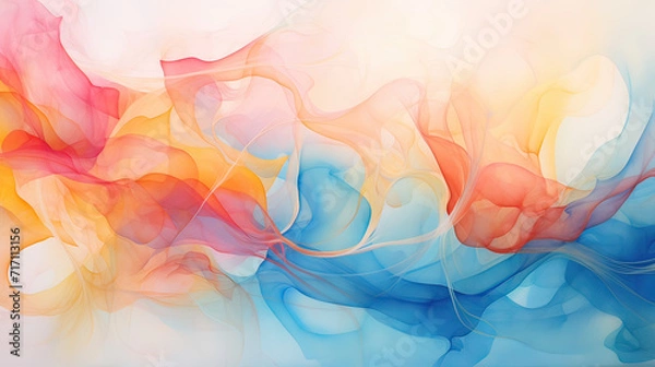 Fototapeta Abstract Modern Watercolor Connection Harmonic Flow Background Ai Generative

