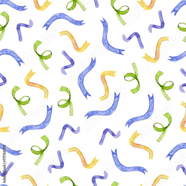 Obraz Colorful hand drawn watercolor seamless pattern