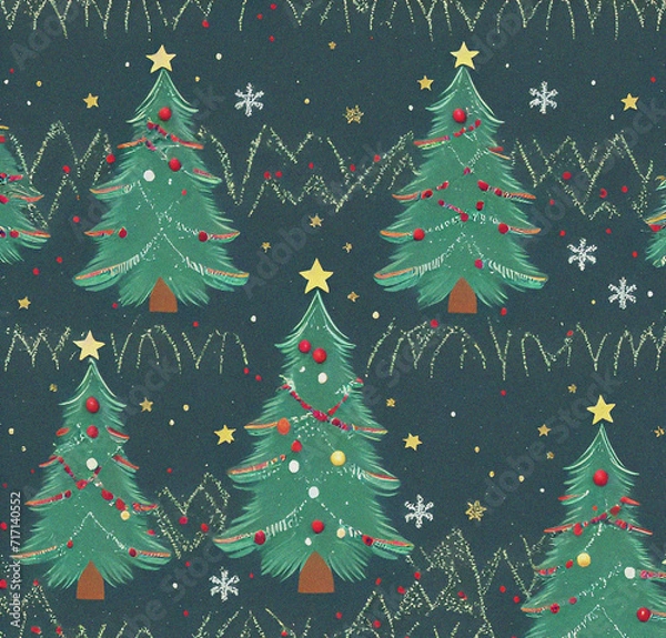 Fototapeta Christmas tree background. New year pattern design. Colorful backdrop. Beautiful winter wallpaper. Christmas card design. New year flyer
