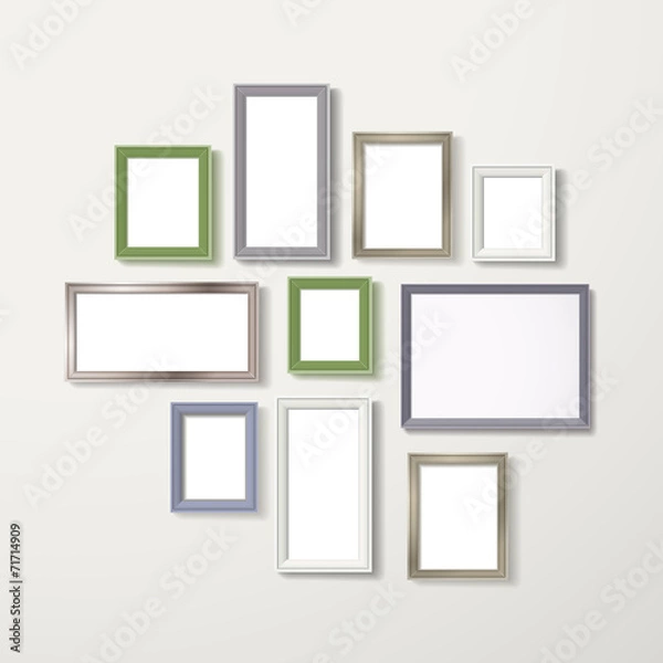 Fototapeta colorful blank frameworks set