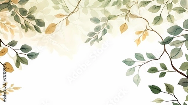 Fototapeta seamless background picture with leaf pattern, leaves, trees, tree branches