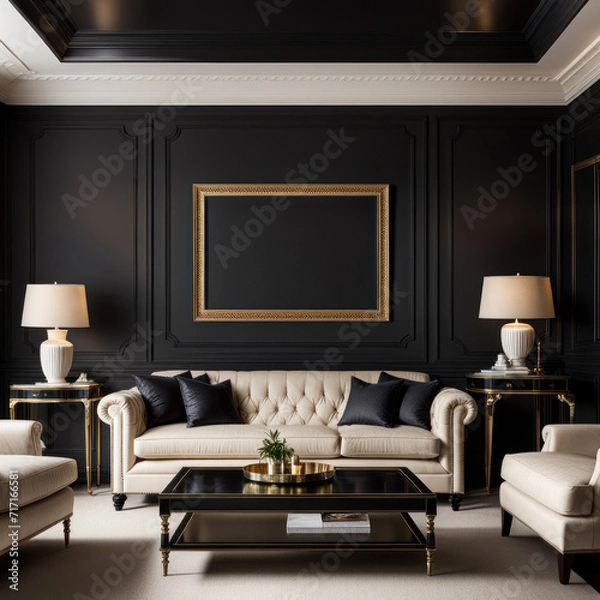 Fototapeta interior design of classic living room	