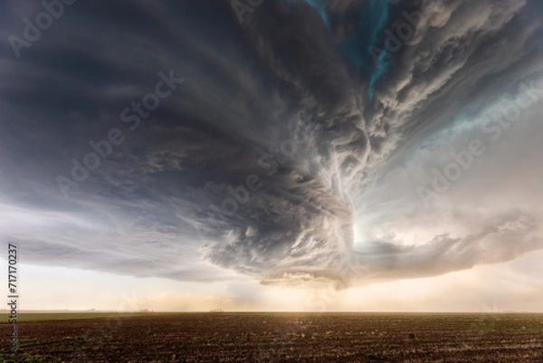 Fototapeta Supercell storm clouds and dramatic sky