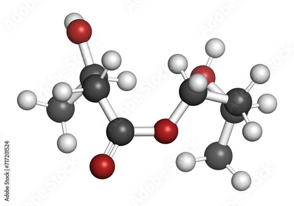Fototapeta β-hydroxybutyrate-(R)-1,3-butanediol monoester (ketone ester) molecule. 3D rendering.
