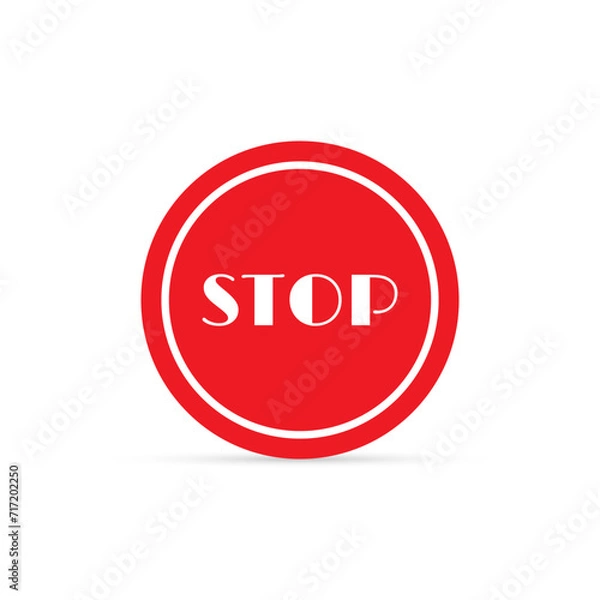 Fototapeta stop sign. stop road signal. Vector illustration in flat design isolated on white background
