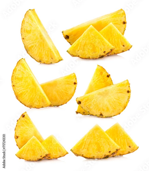 Fototapeta zestaw obrazów plastry ananasa
