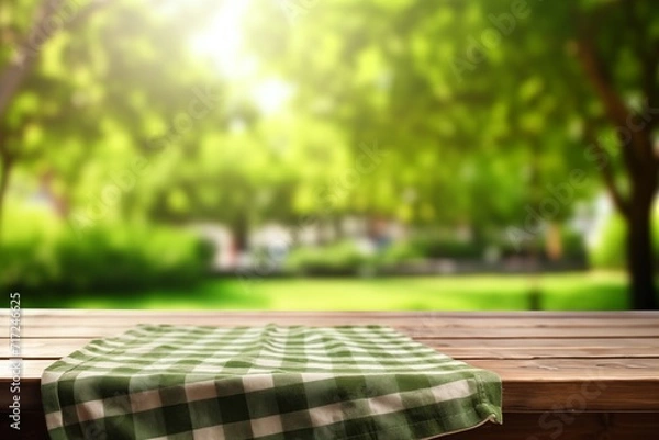 Fototapeta picnic table in the garden