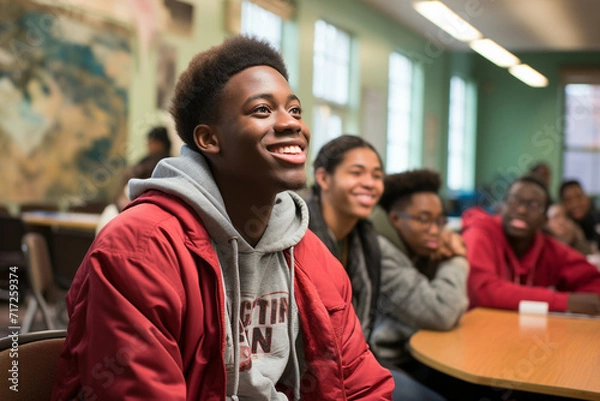 Obraz A volunteer-led mentorship program for at-risk youth, capturing the transformative impact of positive role models on the lives of young individuals facing challenges.