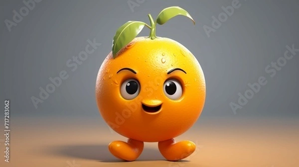 Obraz A cute cartoon orange character Ai Generative
