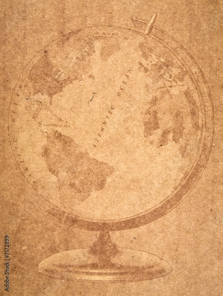 Fototapeta Globe on Old Paper