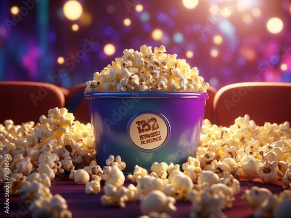 Obraz Background image at the cinema popcorn