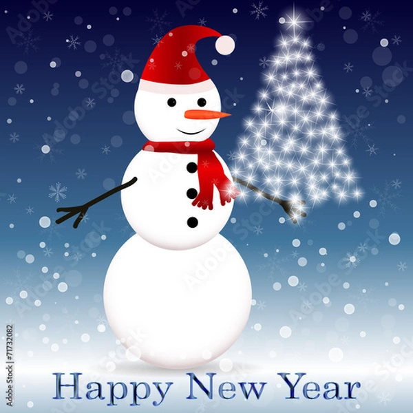 Fototapeta snowman with scarf