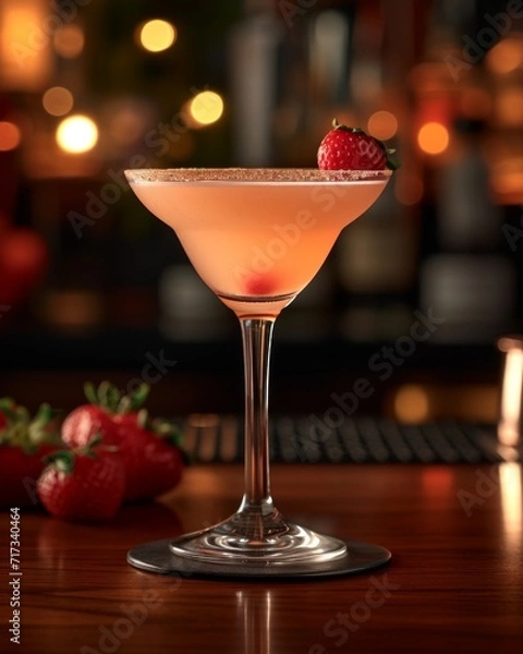 Fototapeta A colorful and artistic cocktail drink in a studio setting. 