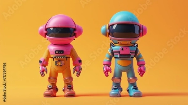 Fototapeta Cartoon digital avatars of Turbo Tyke