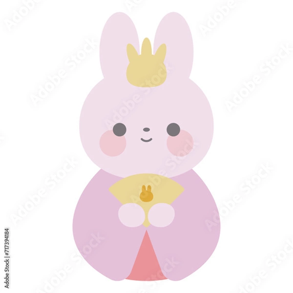 Fototapeta うさぎのひな人形のイラスト