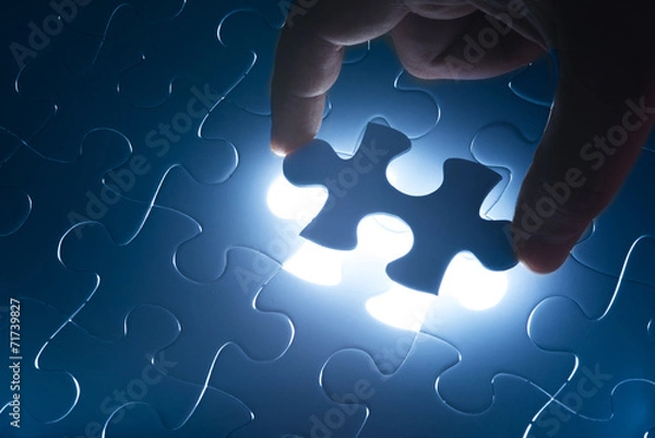 Obraz Brakuje puzzli układanki z lekkim glo