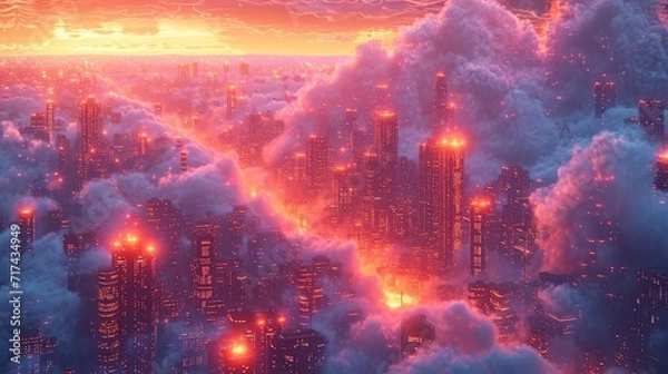 Obraz Cloude Computing Network, Background Banner HD