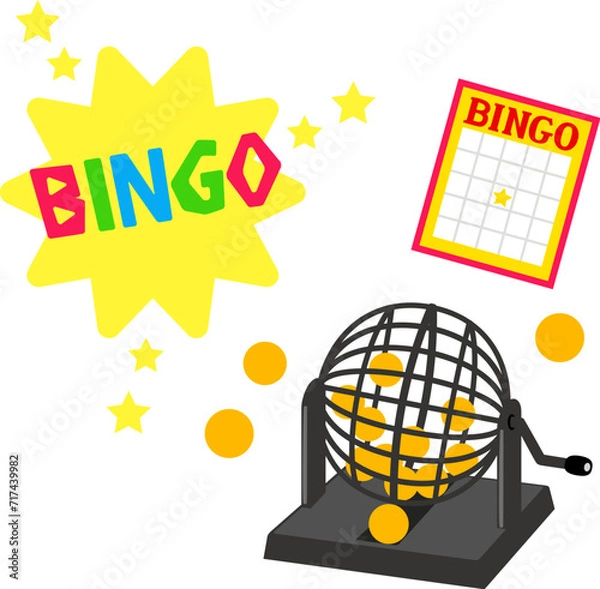 Fototapeta ビンゴマシーンとカード