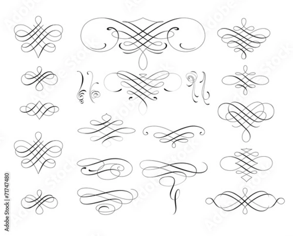 Fototapeta Decorative swirl set