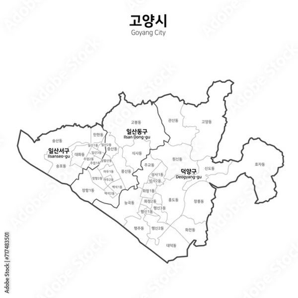 Obraz 대한민국 경기도 고양시 지도