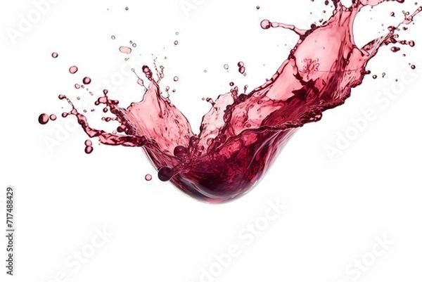 Fototapeta Red wine splash isolated on white