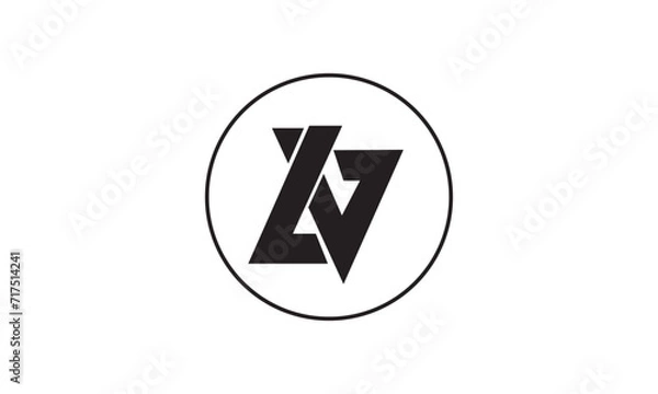 Obraz Alphabet letters Initials Monogram logo LV Initial, LV letter. LV letter logo vector template. 
