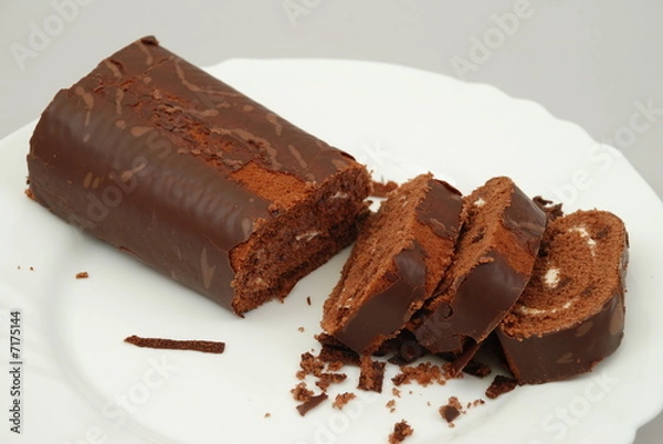 Obraz tasty chocolate roll cake